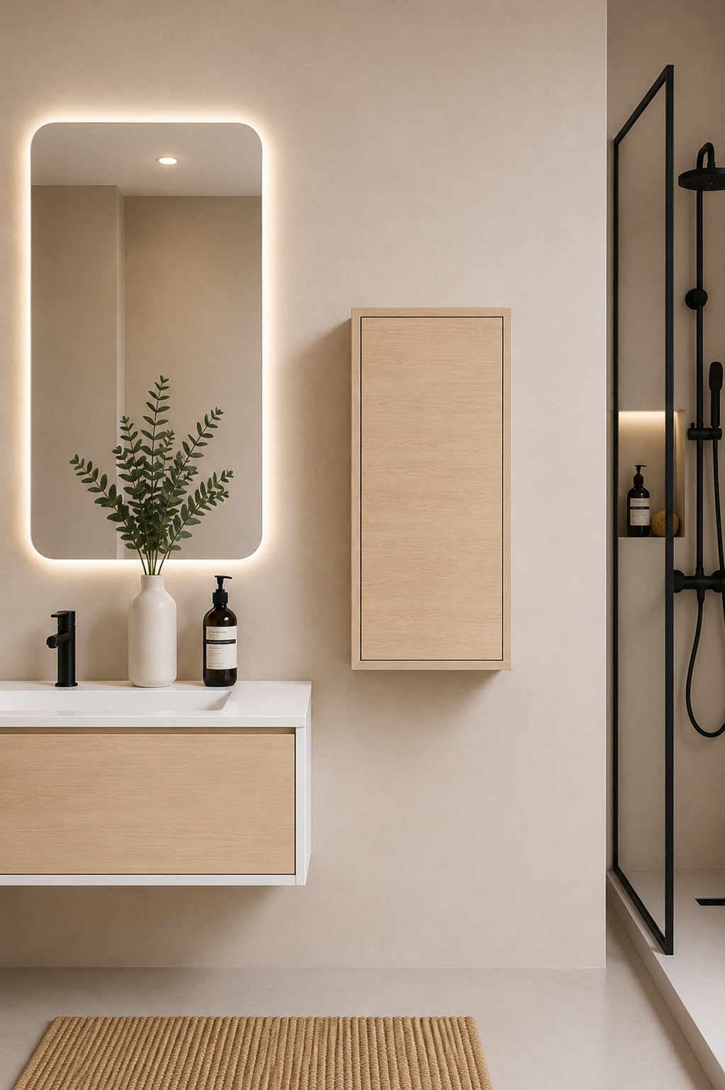 Badezimmerschrank FLORENCIA mit einer Tür 70 cm
