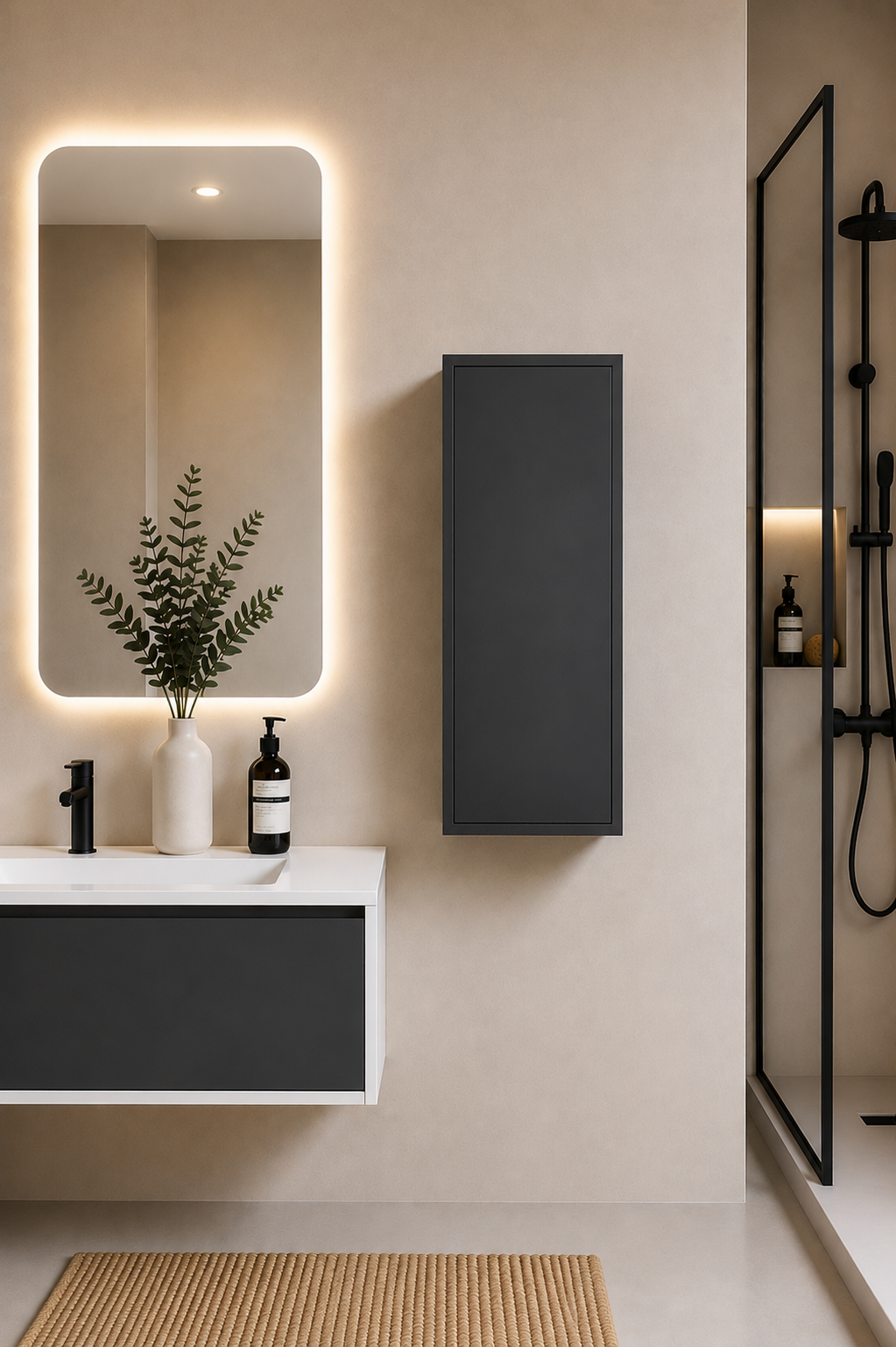 Badezimmerschrank FLORENCIA mit einer Tür 70 cm