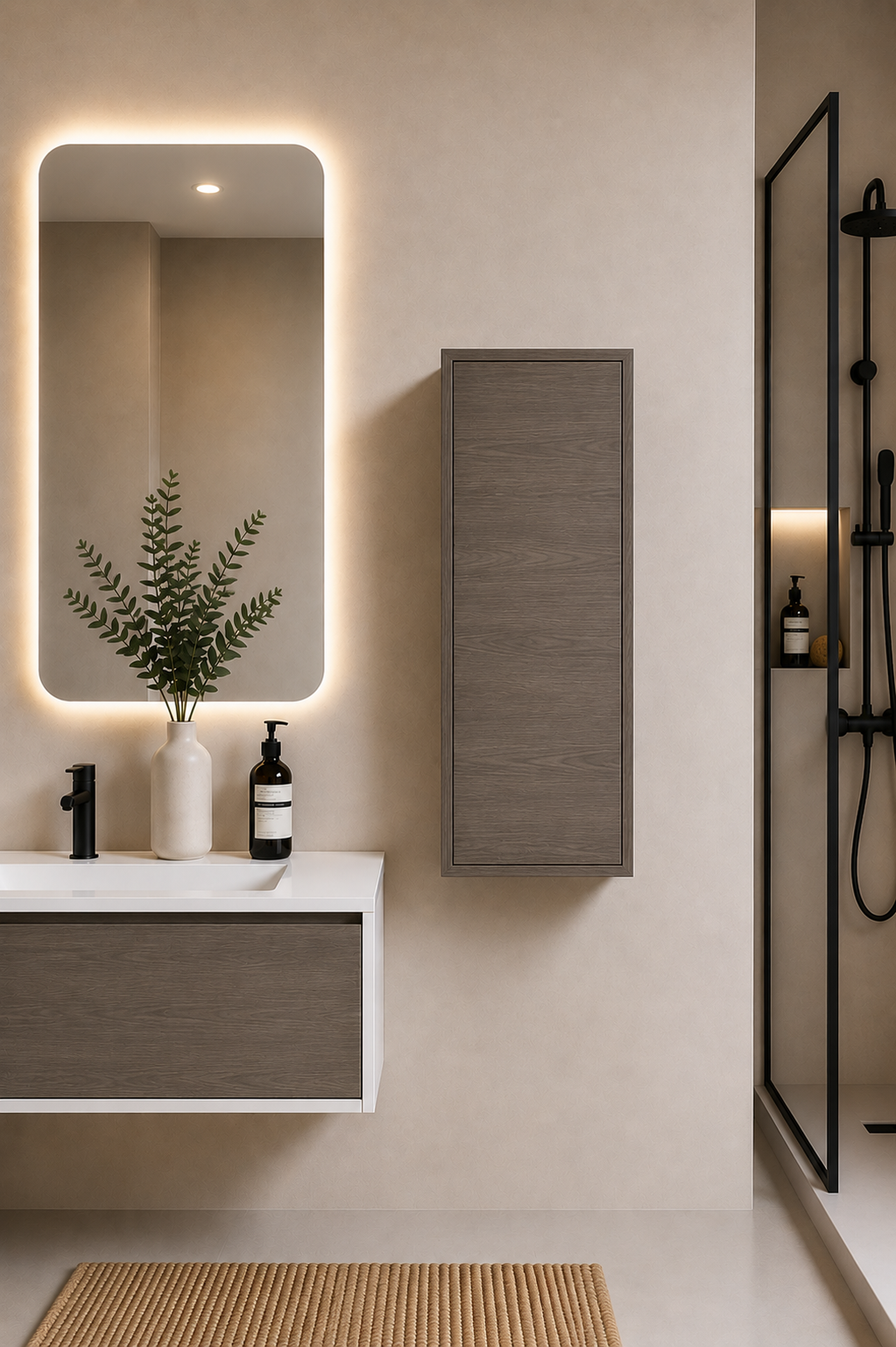 Badezimmerschrank FLORENCIA mit einer Tür 70 cm