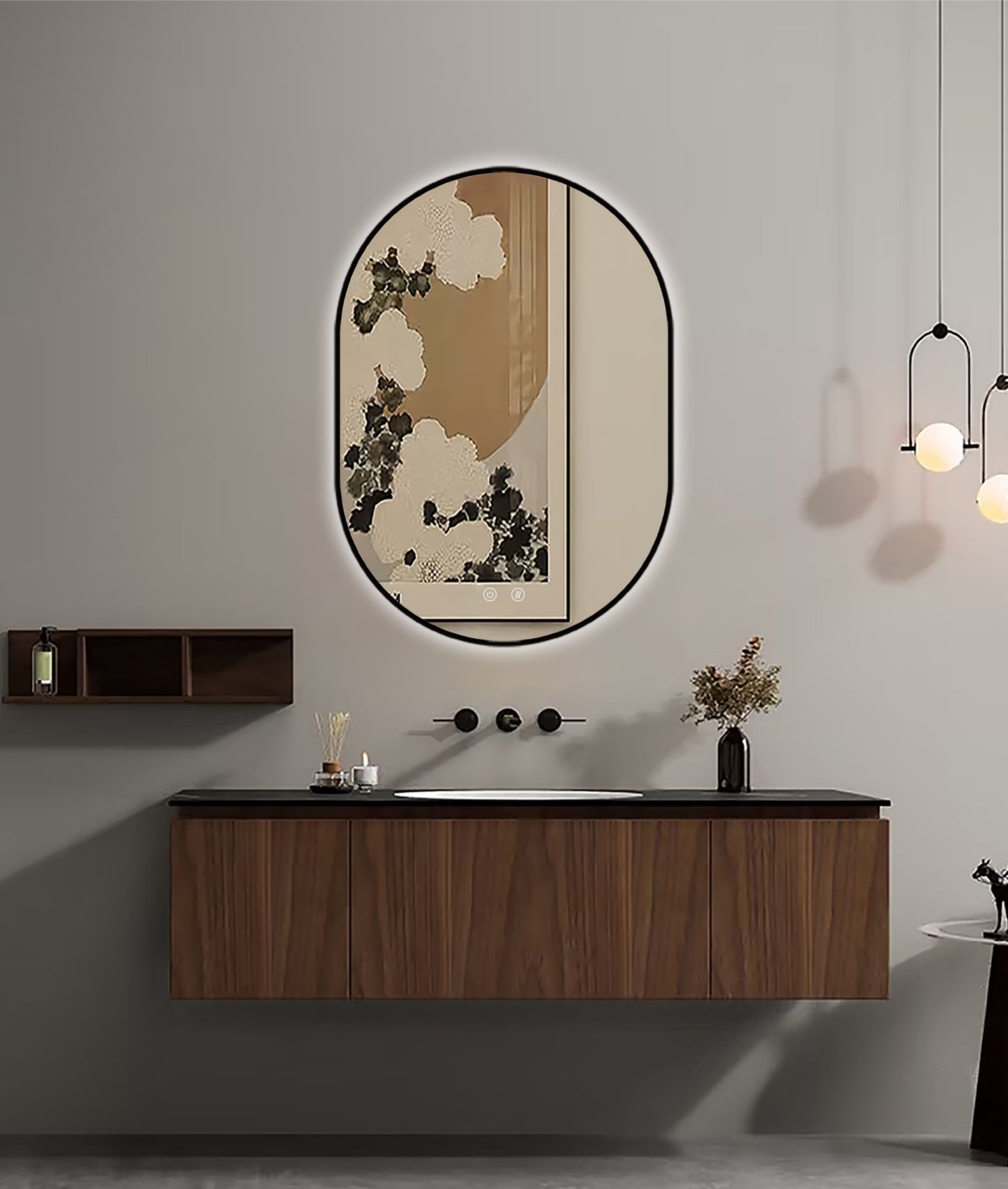 LED-Spiegel Selene Black