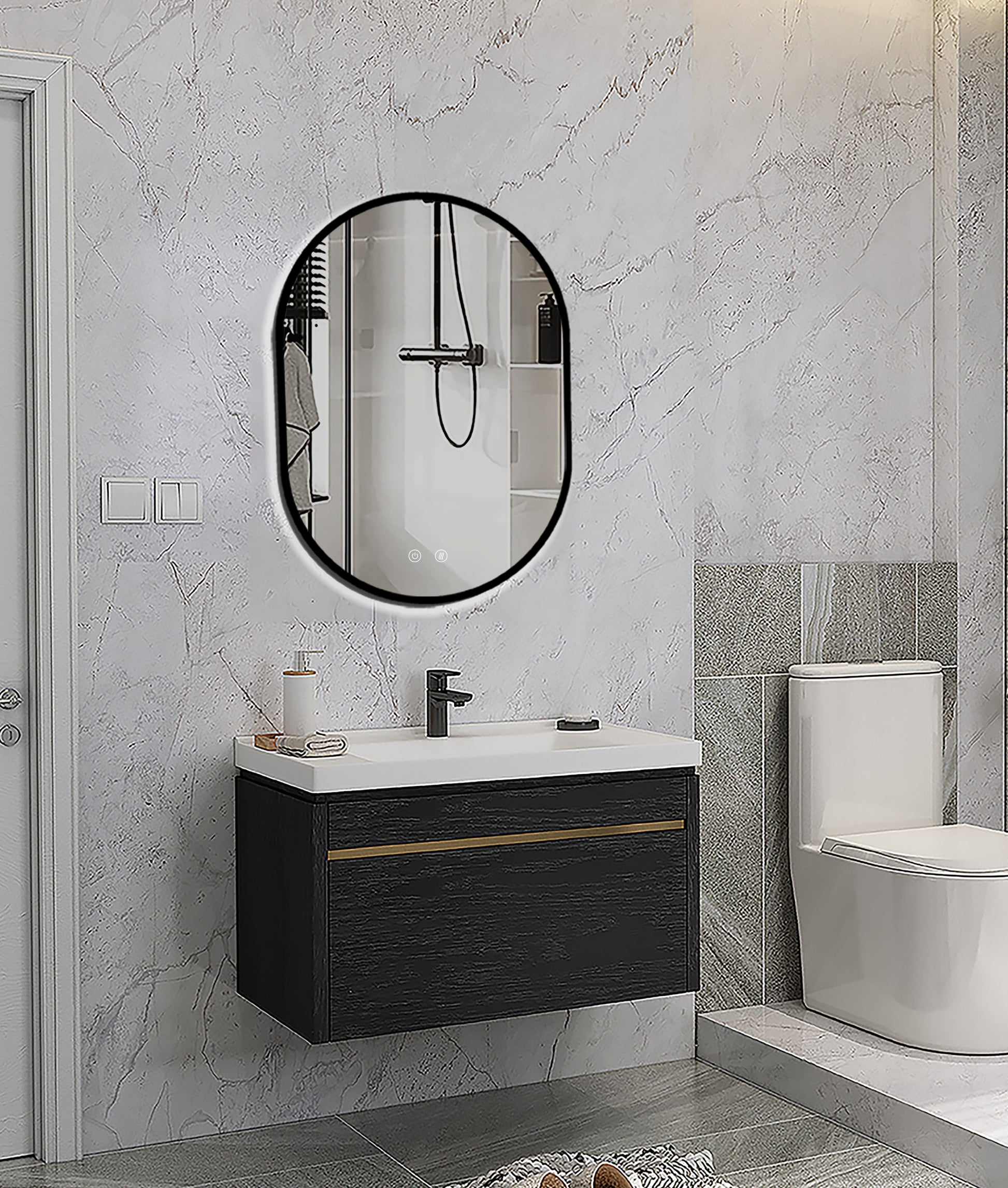 LED-Spiegel Selene Black