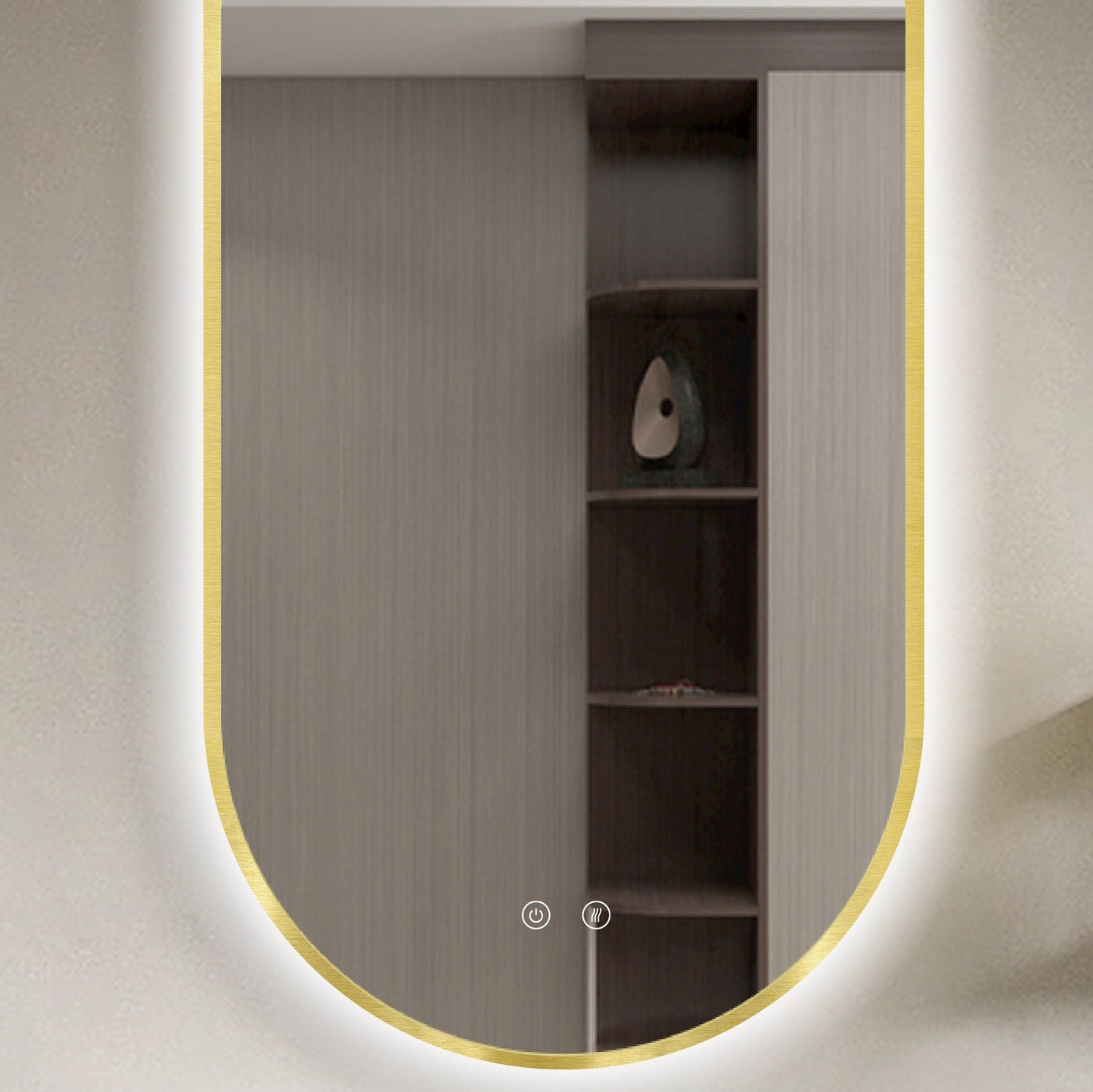 LED-Spiegel Selene Gold & Schwarz